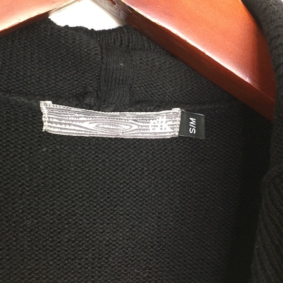 ELK brand Black Knit Wool Blend Hooded Vest Long Line High Low Hem Pocke… - Picture 7 of 9